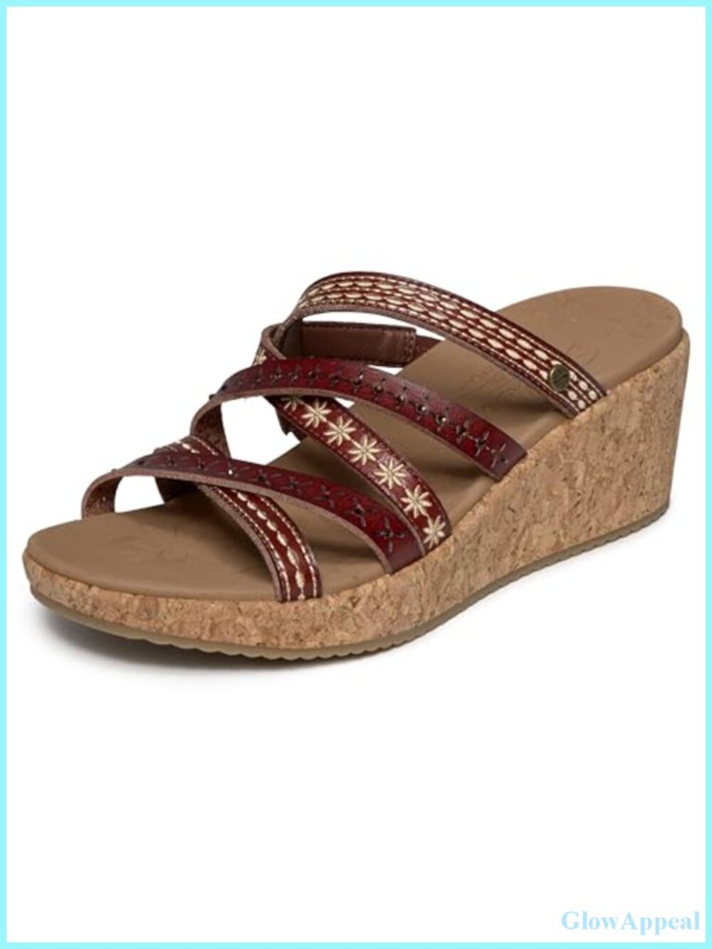 Wedge Strappy Slide Sandal with Arch Support & Vegan Faux Leather